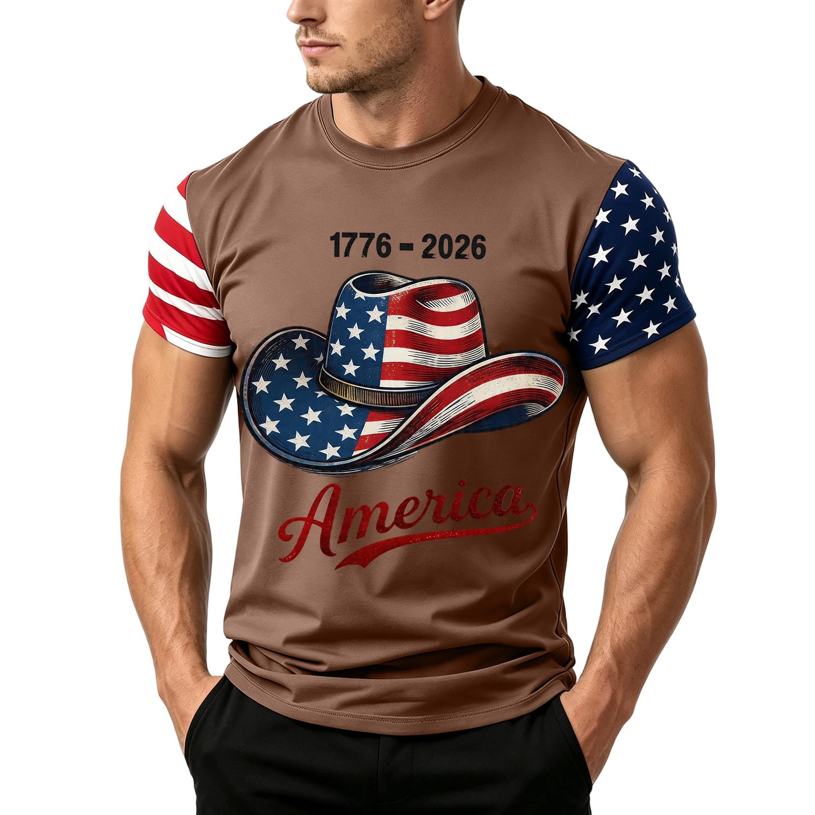 

Men s Loose Fit Short Sleeve T Shirt Casual Summer Daily Top with Flag Print Suitable for Outdoor Activities and Everyday Wear XXL
