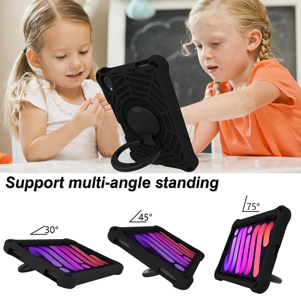 For Apple iPad mini 6 7 6th Gen 2021 2024 A17 Pro A2567 A2568 A2993 A2996 Case EVA Kids Safe Pull Ring Shockproof Shoulder Strap Stand Tablet Cover