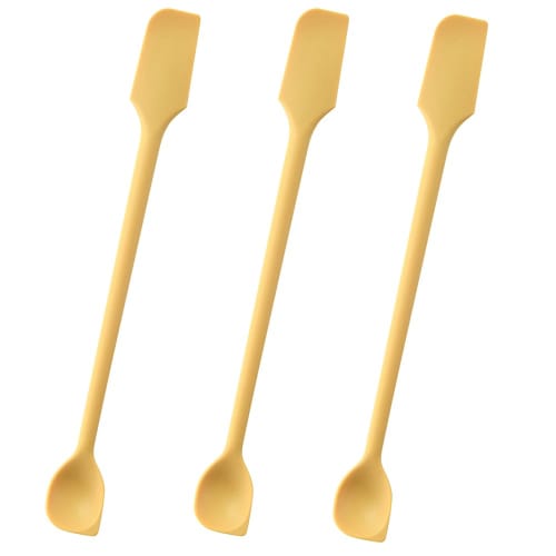 MOCOXYKLXY Silicone Spoons and Spatulas, Heat-Resistant, for Cooking and Baking, Kitchen Tools, Dishwasher Safe, Set of 3, Yellow