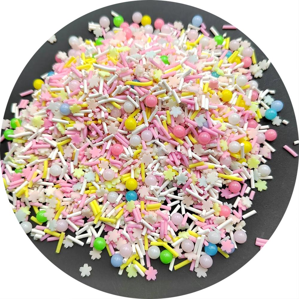 Valentine's Day Heart Polymer Clay Slices Soft Slime Clay Sprinkles for DIY Colorful Slime Decoration Crafts