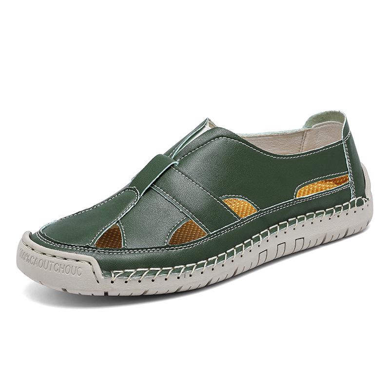 Men s Summer Breathable Closed-Toe Slip-on Beach Sandals 41