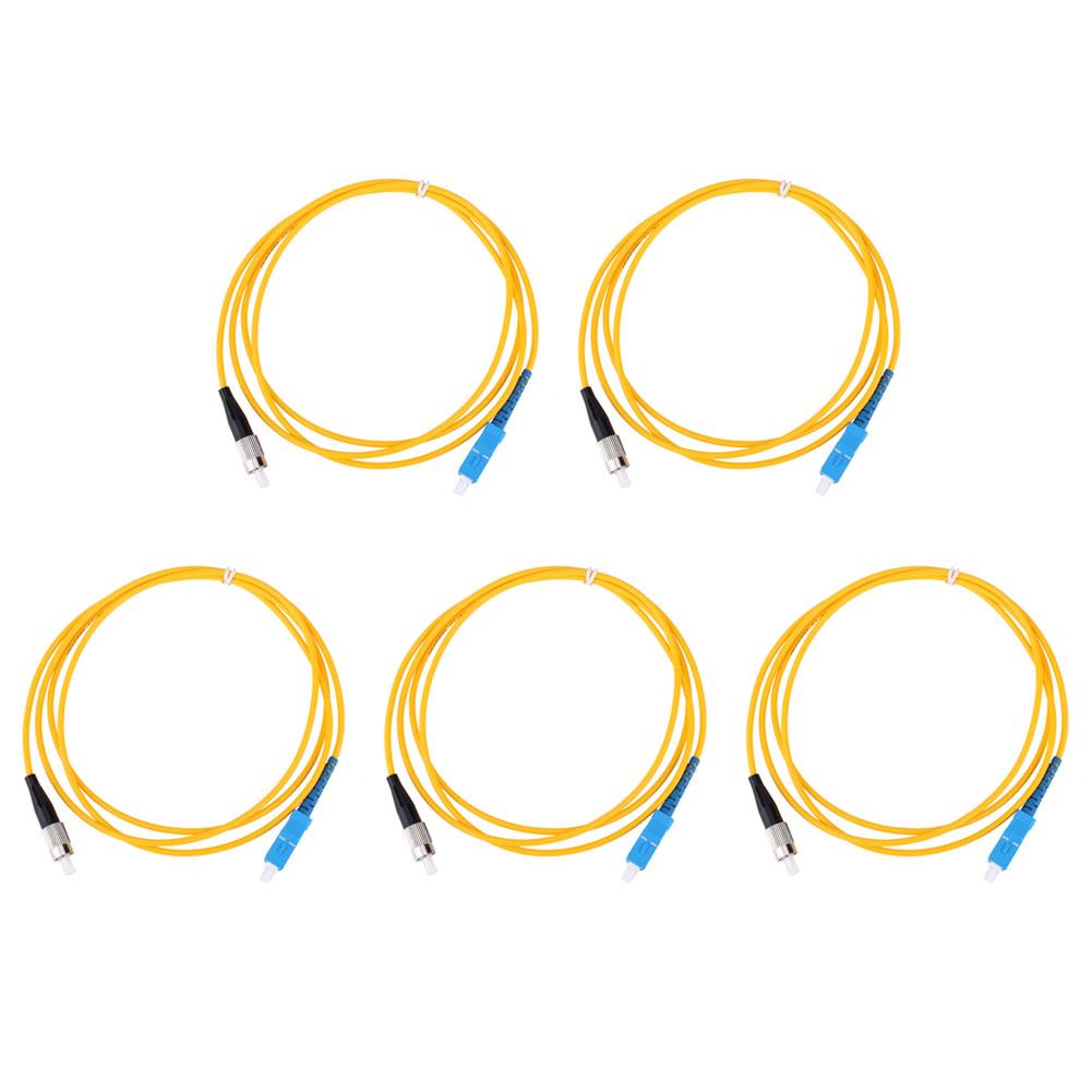 

5PCS Fiber Jumper SC FC Single Mode Core Fiber Optic Cable Patch Cord for Network