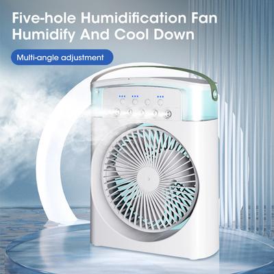 3 Speed Air Conditioners Fan USB Electric Fan LED Night Light Adjustable Angle Water Mist Fan 3 In 1 Air Humidifier For Home