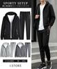 Tracksuit Workout J.STORE Men's 2-Piece Set, Stretch, Moisture-Wicking, Quick-Drying, Breathable, Lightweight, Comfortable, Black, Wear, Casual,