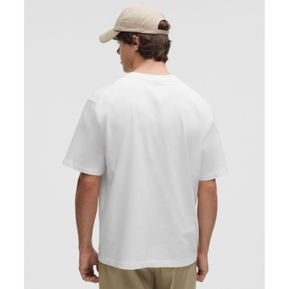 Lululemon HeavyweighT CoTTon Jersey T shirT  Wordmark Graphic whiTe