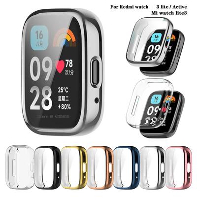 TPU Weiche Silikonhülle Glas für Redmi Watch 3 Active 3 Lite Smart Watch Armband Displayschutzhülle für Xiaomi Redmi Watch 3Lite