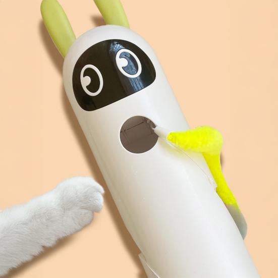 Smart Bevegelse Katteleke Interaktiv Katteertingsenhet med Sensor Og Sugekopp Automatisk Katteleke med Lodden Hale for Innekatter Jakt Hopping