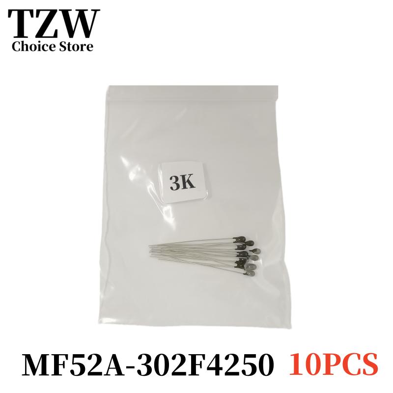 TZW 10PCS NTC Thermistor Thermal Resistor MF52 NTC-MF52AT 1K 2K 3K 4.7K 5K 6.8K 10K 15K 20K 30K 50K 100K B4250 1%