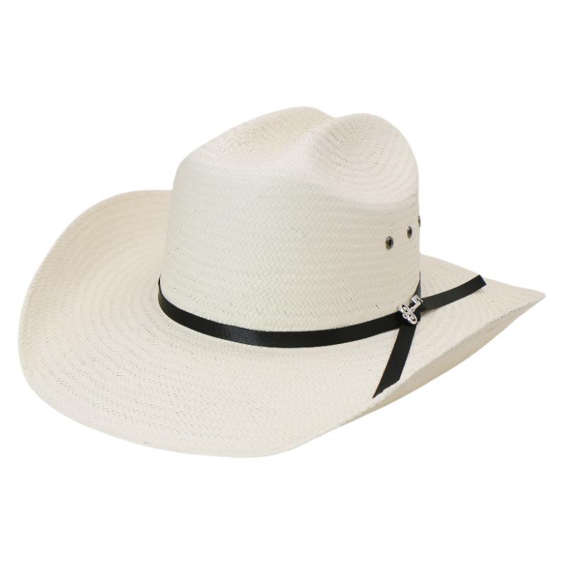 Stiff Five-Point Papyrus Knight Hat Western Panama Cowboy Hat Spring Summer Men'S Sun Hat