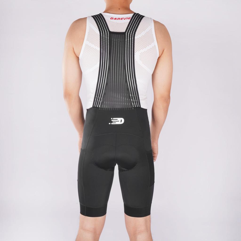 Darevie Men's Bib Shorts, Summer Cycling Pants, Professional Grade, with Pockets, 4D Pad, Breathable, for Road Bikes, DVP096