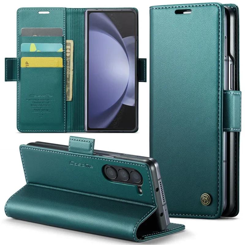 Luxus Magnetische Brieftaschen-Lederhülle Für Samsung Galaxy Z Fold 7 6 5 Stoßfeste Kartenhalter-Taschenabdeckung Für Galaxy Z Fold6
