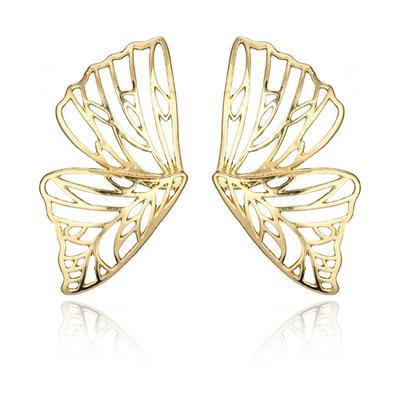 Simple Personality Short Hollow Butterfly Wings Modeling Creative Korean Temperament Stud Earrings Pendant Women's