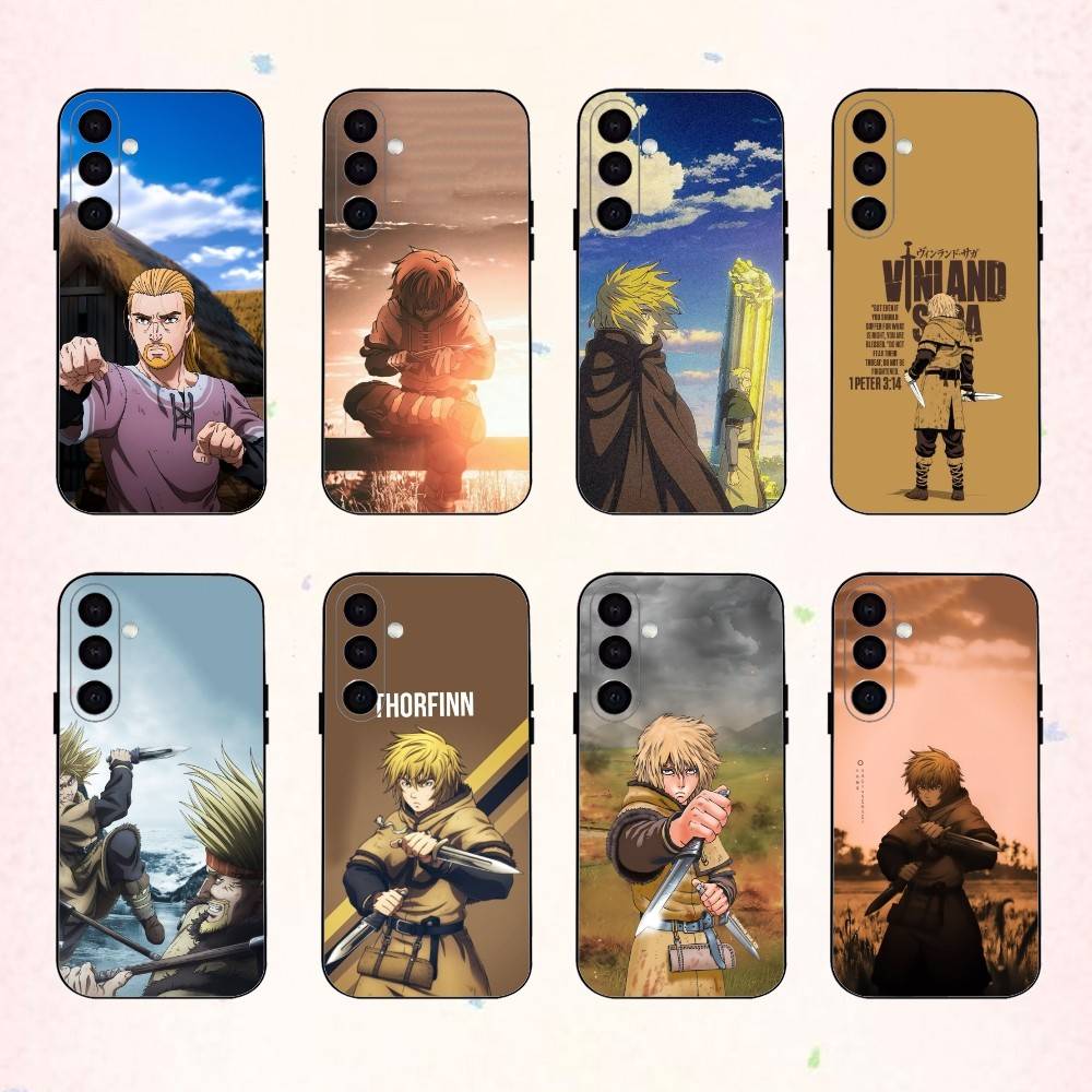 Viking V-Vinland Saga phone Case For Samsung Galaxy A73,A72,A71,A70,A53,A52,A51,Others Soft Black Shell