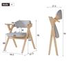 4 Foldable Dining Chairs, Solid Wood, Comfortable and Breathable, Suitable for Dining Room, Living Room, Café, Modern Style, Linen, Grey