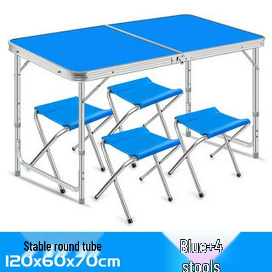 Portable Aluminum Alloy Folding Table and Chair Set for Outdoor Camping and Street Stalls