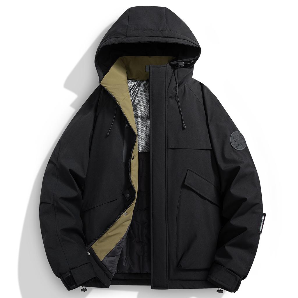 Cotton Coat, Black Gold Graphene Mountain Series Couple's Jacket, Warm Cotton Jacket with Thickened Lining for Winter