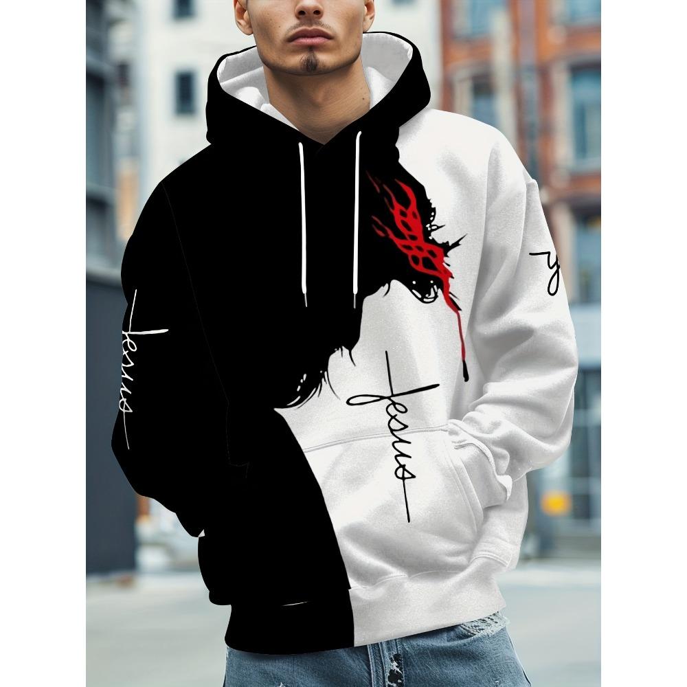 Men s Hoodie for the Autumn of Features a Casual Fashionable and Sporty 3D Christ Jesus Pattern Print 6XL 1590₽