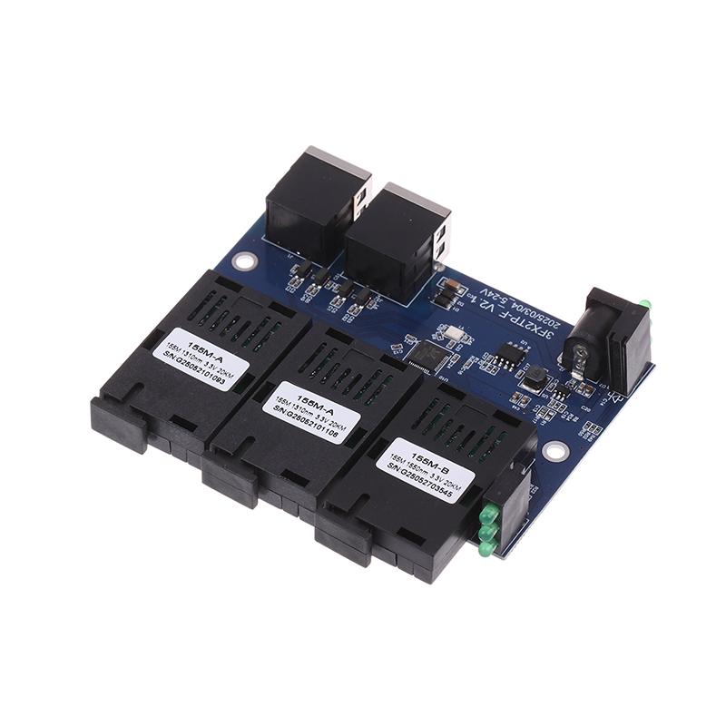 3F2E Fast Ethernet Switch Konverter 20Km Ethernet Glasfaser Medienkonverter Single Mode 2 Rj45 3 Sc Glasfaser Ports