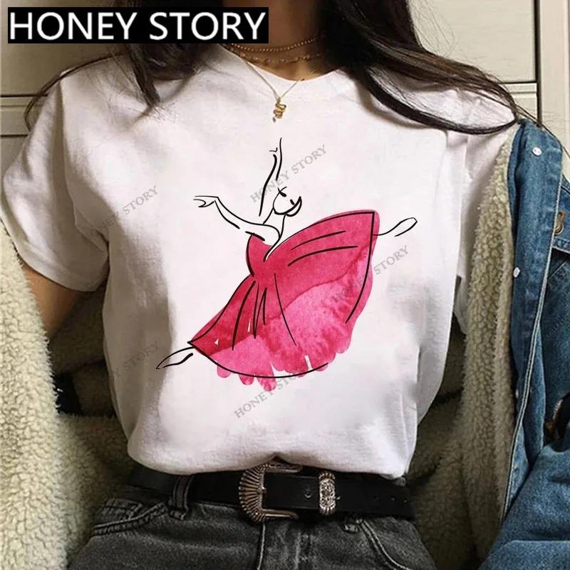 

Модная Женская Футболка с Принтом Букв Born To Dance , Повседневная, Для Танцев, Балета, С Круглым Вырезом, Летняя, Харадзюку, Футболка S