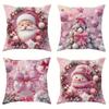 Cute Santa Claus Snowman Pillowcase Christmas and New Year Gift Suitable for Home Room Living Room Sofa Cushion Cover