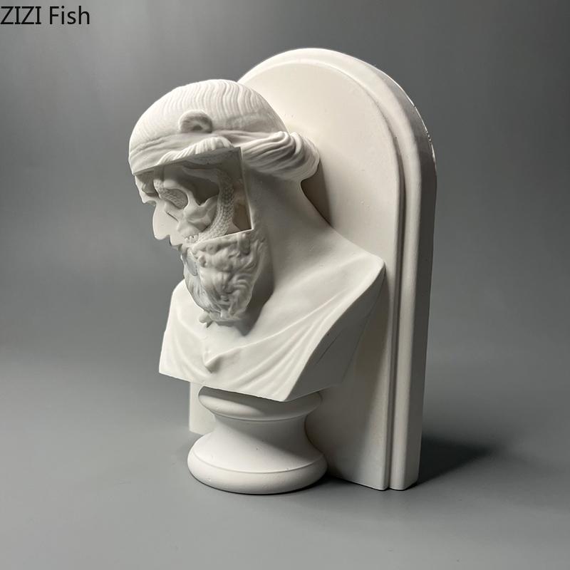 Poseidon Plaster Statue Desk Decoration Ornaments Artwork Characters Sculpture Sketching Practice Coloring Teaching Tool