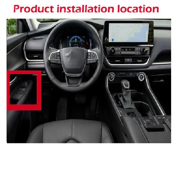 Car four door switch Decorative frame Black For Toyota Grand Highlander 2024-