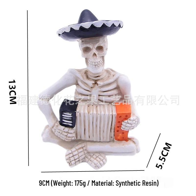 Day of the Dead Skull Ornaments: Halloween Resin Craft Decorations & Gifts