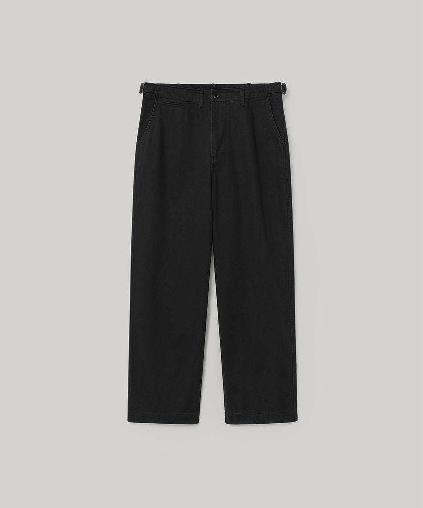 ANOTHER OFFICE French Drill Chino Pants (Black)