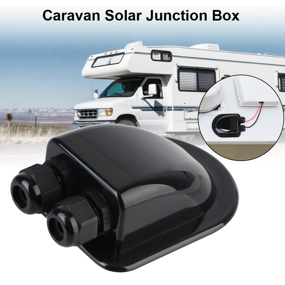 Cable Entry Gland Box Dual Hole RV Yacht Caravan Accessories Caravan Solar Car Junction Box Roof Wire Entry Cable Connector Holder