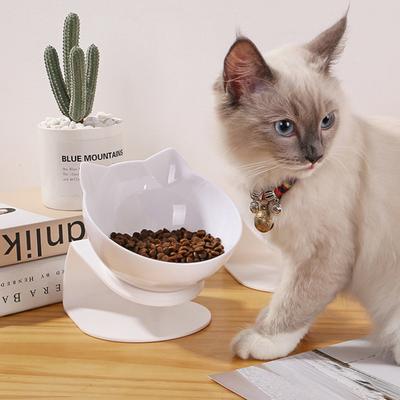 Single Double Cat Bowls With Raised Stand Non-slip Bowls Pet Food and Water Container Cats Dogs Feeders Puppy Feeder