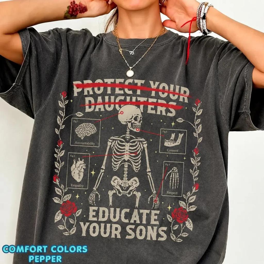 Schütze deine Töchter, erziehe deine Söhne Shirt, Frauenrechte Florales T-Shirt