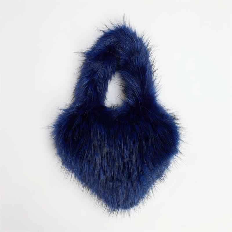 Popolari Nuove Popolari a Forma di Cuore Morbide Borse a Tracolla da Donna Adorabili Pelliccia Finta Morbido Peluche Borsa Tote Invernale Trendy Chic Borsa a Spalla Singola Pochette Borse