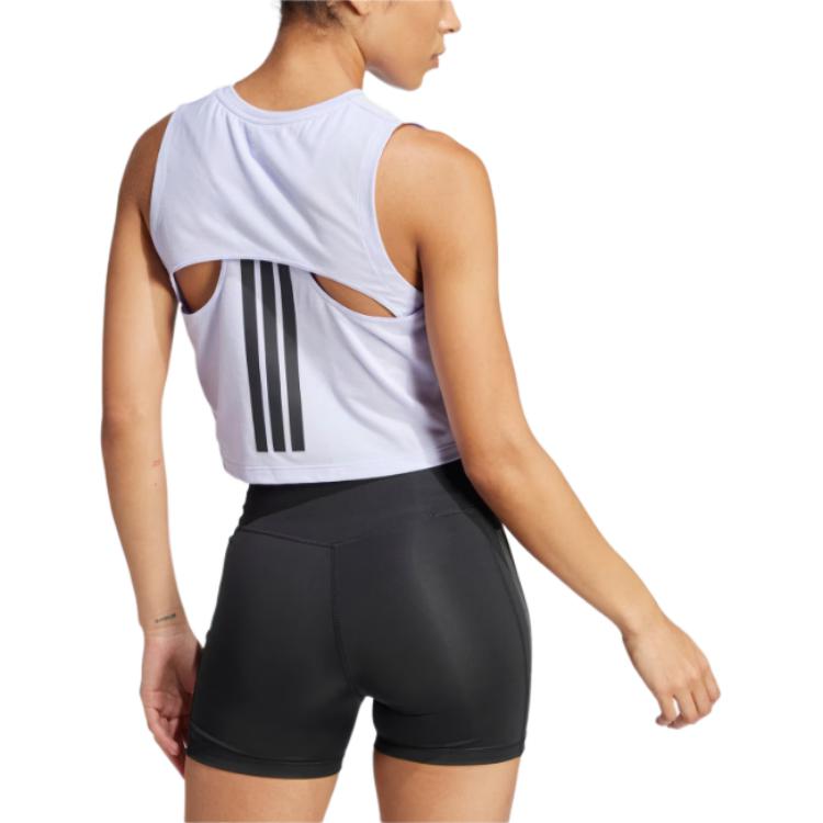 adidas Weightlifting Power 3-Stripes Boxy Tank Top Women Tops Purple JJ3495