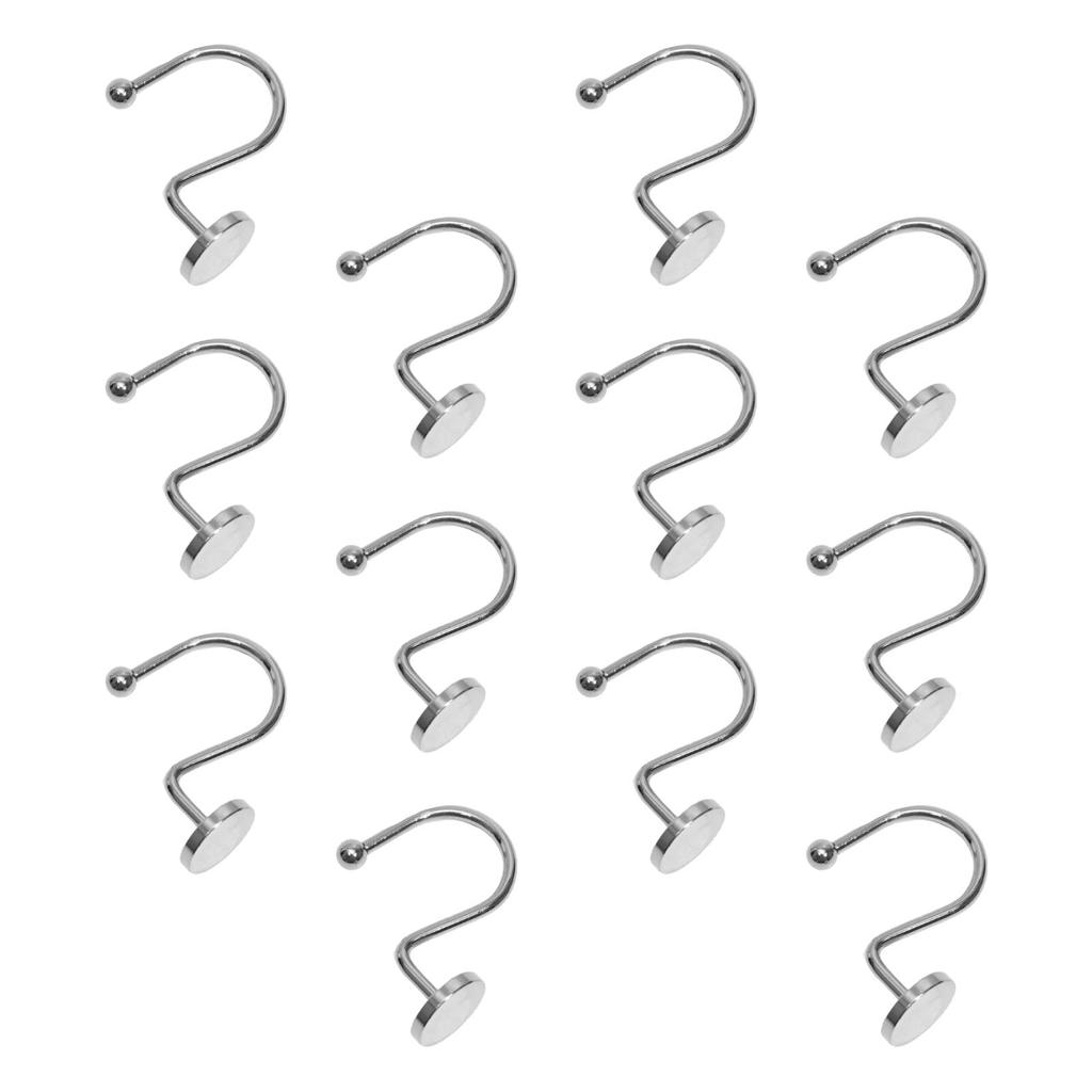 Decorative Shower Rings Rust-proof Hooks Bathroom Decor Home Organization Heavy Duty Hooks High-strength Structure