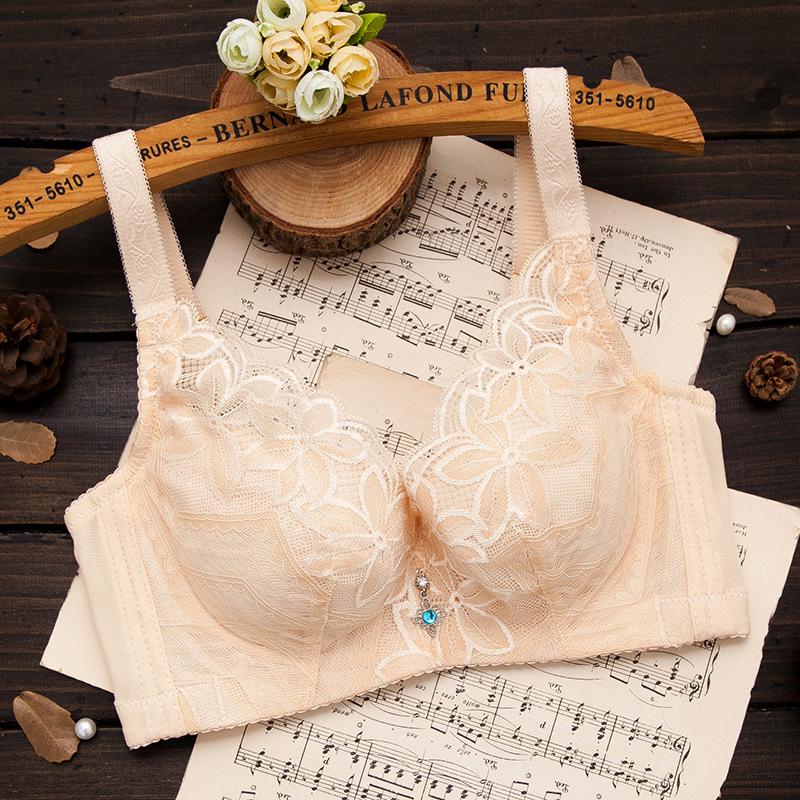 Large Size Thin Bra for Women with Steel Rims Large Size Full Cup Bra Adjustable and Gathered Bra