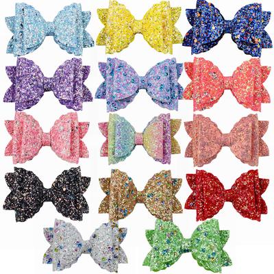 Cute Kids Girls Baby Glitter Shiny Sequin Bowknot Hair Clip Hair Bow Hairpin