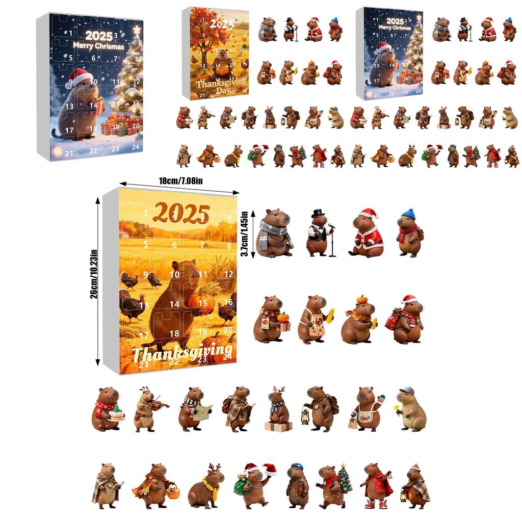 Christmas Marmot Themed Flat Pendant Calendar With Acrylic Components For Festive Decoration