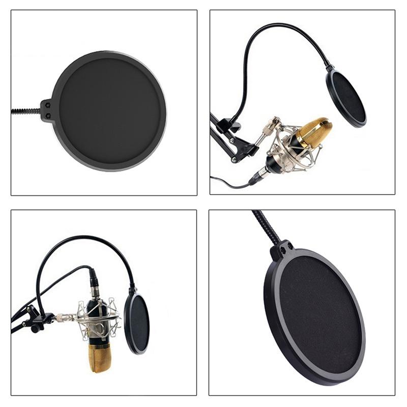 Double Layer Studio Microphone Flexible Wind Screen Sound Filter For Broadcast
