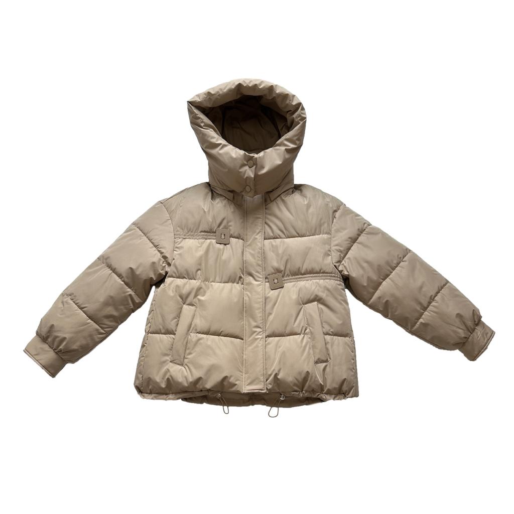 Women's Autumn and Winter Coat Hooded Short Solid Color Loose Thickened Windproof Women's Jacket