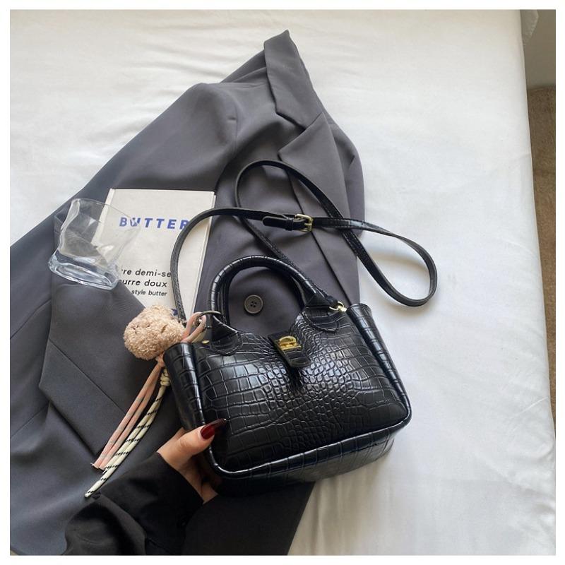

Simple hand carrying bucket bag fashionable stone pattern high texture women s shoulder bag commuter women s messenger bag чорний