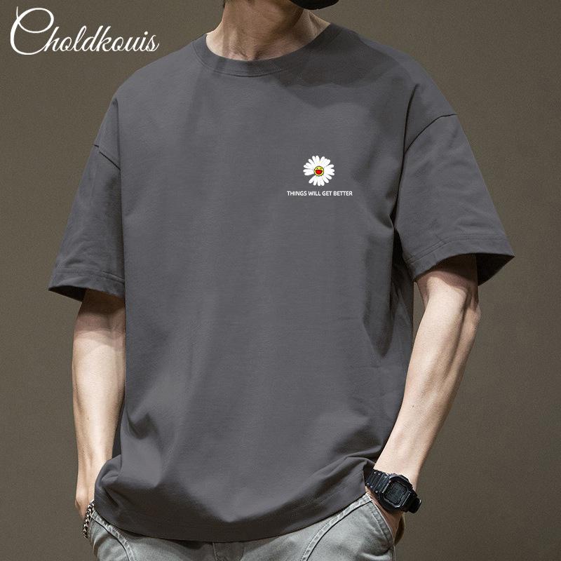 

Простая футболка Мужская с принтом Летняя Модная Хлопковая с коротким рукавом Свободная Модная Дышащая футболка 3XL