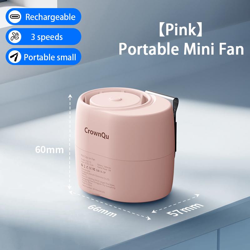 

Portable Waist Clip Fan Rechargeable 360° Adjustable Turbocharged Neck 3 Speed Strong Wind for Outdoor Sports Courier Working