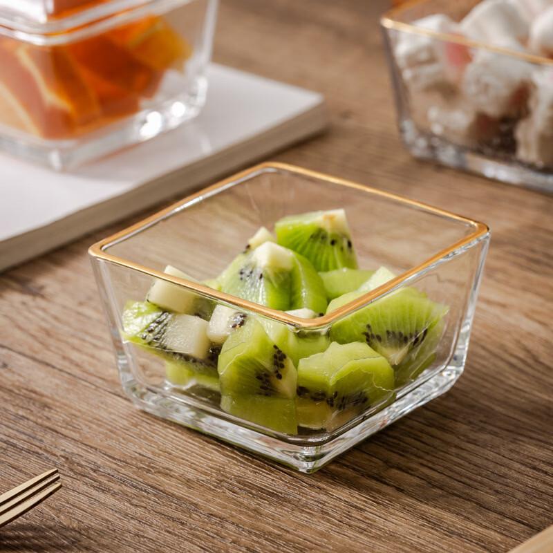 Ru Han Glass Divided Serving Platter with Wooden Tray