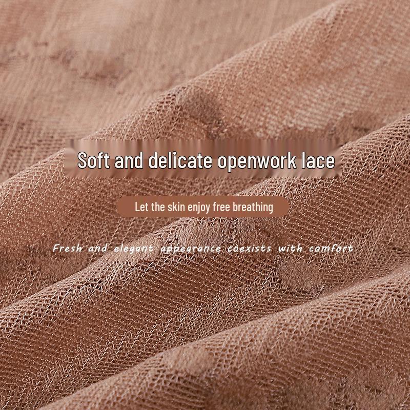 Popular Seamless High-Waisted Light Lace Tummy Control Silk Panties for Women