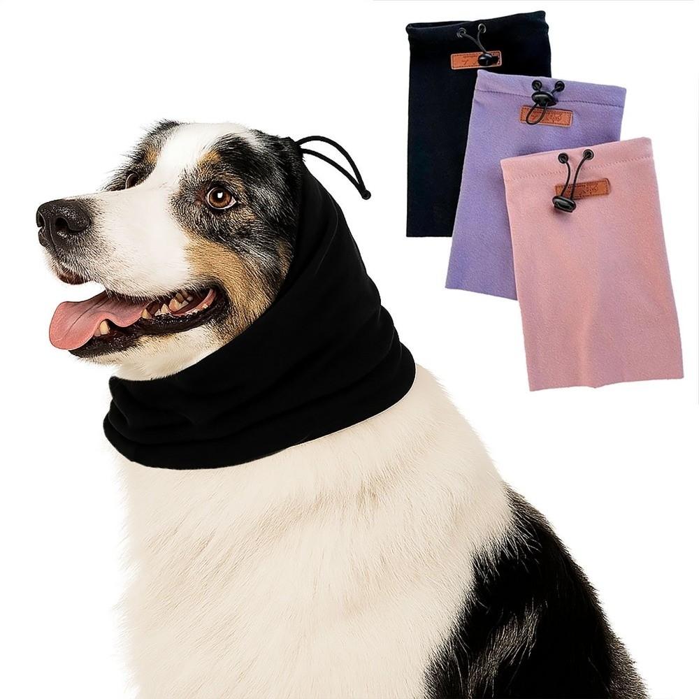 Elastic Dog Calming Earmuffs Soft Warm Noise-Proof Dog Grooming Earmuff Comfortable Adjustable Pet Neck Gaiter Dog Walking