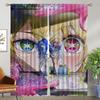 Oshi No Ko Curtains Child Room Window Curtain for Room 2 Panel Home Interior Curtains Halloween Decoration Tulle for Bedroom