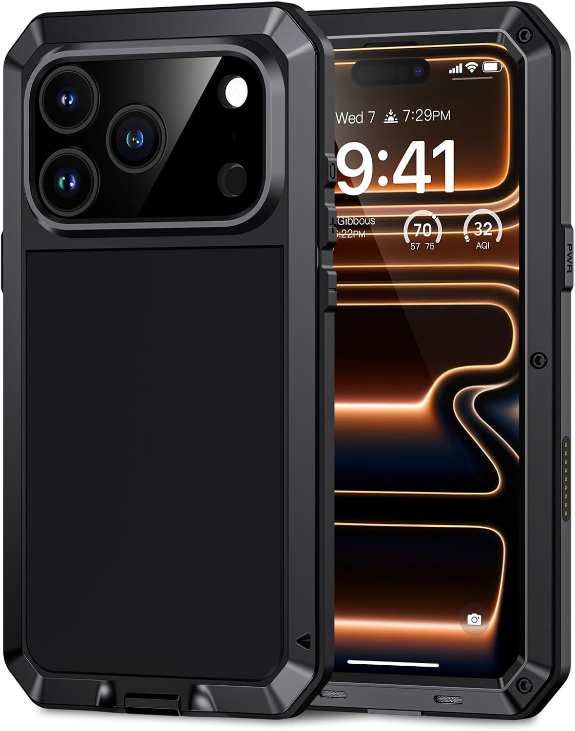 

Для iPhone 17 Pro Max 17 Pro 17 Металлический чехол, Прочный ударопрочный прочный чехол со встроенной защитной пленкой для экрана iPhone17 чёрный