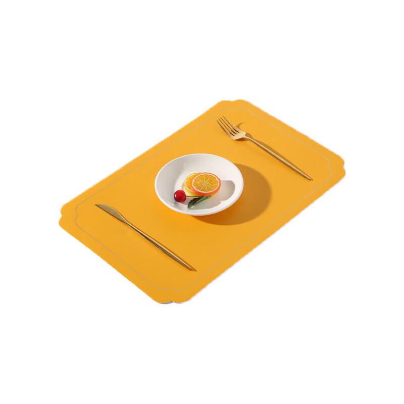 

Nordic Two-Tone Leather Placemat with Scalloped Edge