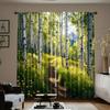 2pcs Breathtaking Aspen Forest Printed Curtains, Designed for Light Filtering, Quality Material, Ideal for Nature Lover Home Win