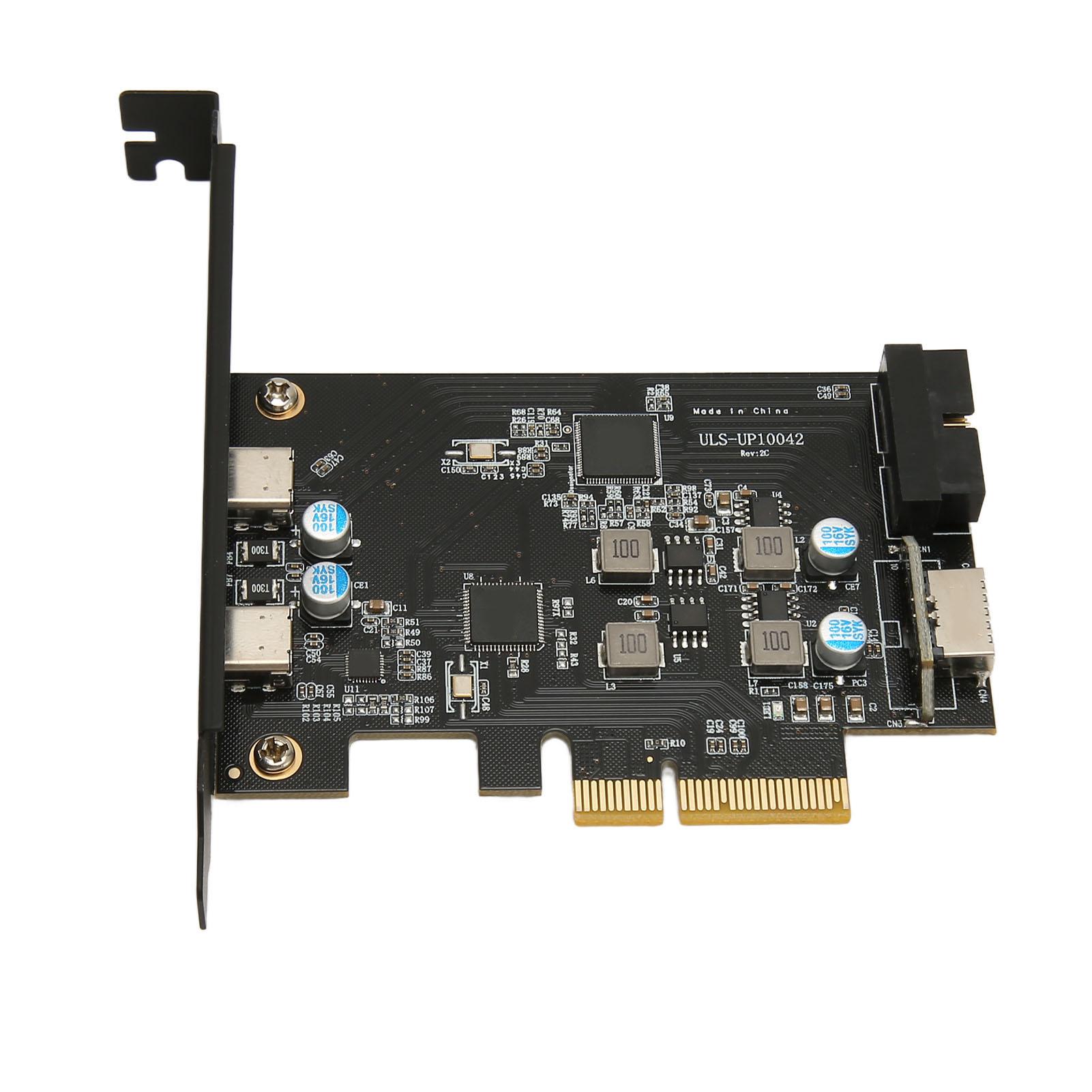 

USB3.2 10G to PCI E Expansion Card 10Gbps Controller Adapter 2 TYPE C 19 Pin TYPE E for Windows 7 8